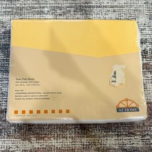 White Twin Flat Sheet - Lightweight Cotton-Poly Blend